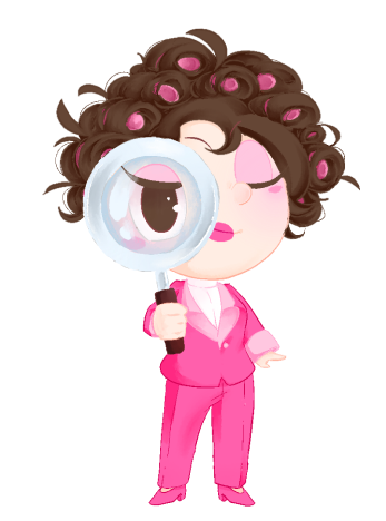 YanYan character with magnifying glass